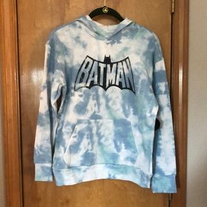 Batman Boy’s XL 14-16 hooded tye dye sweatshirt